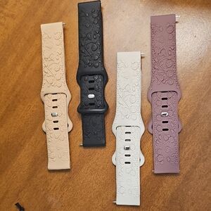 4 Pack Floral Engraved Band Compatible with Samsung Galaxy Watch 6/5/4 Band 40mm